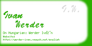 ivan werder business card